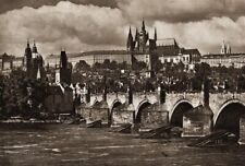 1940s Vintage PRAGUE Castle Bridge Cityscape KARLA PLICKY Czech Photo Art 12X16 picture