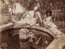 1902 Sicilian Elderly Man & Boy at Fountain Albumen Photo by WILHELM VON GLOEDEN picture