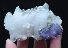 109.2g Rare Transparent Purple Cube Fluorite Mineral Crystal Specimen/China picture