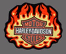 HARLEY DAVIDSON BARSHIELD FLAME BIKER PATCH 6 INCH.  picture
