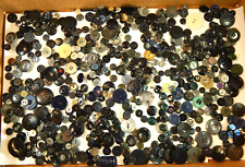 Vintage Mixed Colors Lot, Blacks & Blues Sewing, Crafts Buttons 1 lb. picture