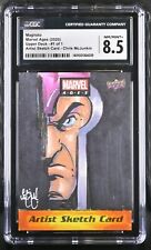 Marvel Sketch Card Artist Proof 1/1 - Magneto - Chris McJunkin - CGC 8.5 picture