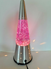 Lava Lite Lamp Silver Pinkish Purple? Wizard Hat Glitter Magic Lamp Moon Star picture