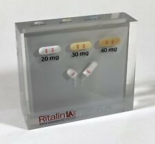 Rare Ritalin & Focalin Lucite Pharmaceutical Paperweight picture