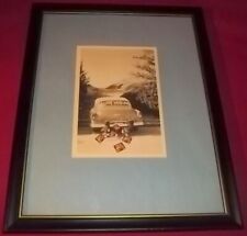 Postcard Collectors Framed Just Got Married 1950s Chevy Spam Mountain Road RARE picture