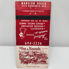 Vintage Matchcover The Fox & Hounds Room Mansion House London Ontario Canada picture