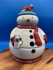 Russ Berrie Ceramic Snowman Drink Hot Cold Liquid Dispenser Discontinued picture