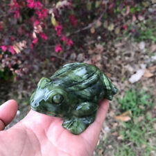 Natural Jade Quartz Carved frog Skull Crystal Reiki Healing Gem Decor picture