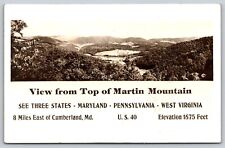 Postcard View from Top of Martin Mountain, MD PA WV US 40 RPPC T122 picture