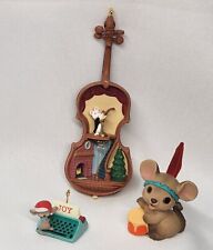 Vintage Hallmark Keepsake Christmas Ornaments Figurines Lot Of 3 Mice No Boxes  picture