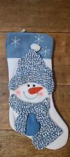 Prima Creations Snowman Christmas Stocking Blue Silver W/ Rachel Name In Silver picture