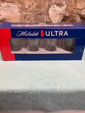 set of 4 Michelob ultra pint glasses and 4 coasters in presentation box NEW bar picture