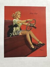 Small 1950's Pinup Girl Picture- Stop Sign by Del Masters picture