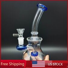 6 INCH Glass Hookah Bong Smoking Beaker Water Pipe Shisha Pipe Heavy +Bowl USA picture