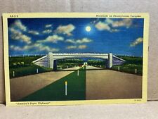 Moonlight on Pennsylvania Turnpike Linen Postcard No 1094 picture