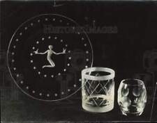 1933 Press Photo Stephen Crystal Plate and Cocktail Glasses by Corning picture