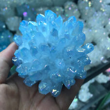 1pcs 300g+ Natural Crystal electroplate blue Cluster Quartz Specimen Reiki 03 picture