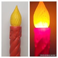 Blow Mold Vintage Red w/ Yellow Flames Pole Candle Product Union Molded 35