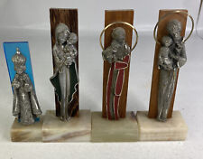 Lot of 4 Vtg Mary & Joseph w/ Jesus Religous A. L. Pure Pewter 88% Made in Italy picture