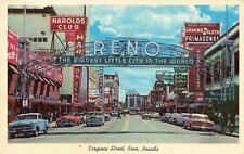 c1950s Virginia Street Casino Signs Classic Old Cars Chrome Reno Nevada NV P389 picture