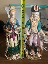 A French Provincial Couple Bisque Figures Made In Japan 12 in tall  picture