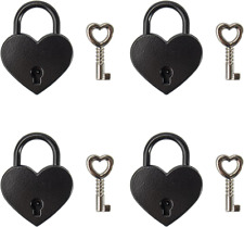 4 Pcs Small Metal Heart Shaped Padlock Mini Lock with Key for Jewelry Storage Bo picture