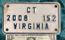 1 Expired  2008 Va Virginia DMV Issued License Plate Tag “CT - 2008 -152”  Rare picture