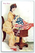 Anaconda Montana MT Postcard Betsy Ross Making American Flag Patriotic 1908 picture