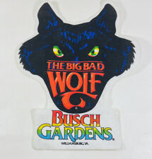 The Big Bad Wolf Busch Gardens Roller Coaster Vintage Pin Button Speed of Fright picture