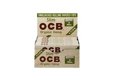 OCB Organic Hemp Rolling Papers SLIM + TIPS   (24 PACKS) picture