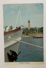 Postcard Jupiter Florida Lighthouse Boats Posted picture