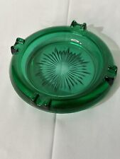 Vintage Emerald Green Round Ashtray 5” picture