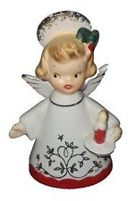 Vintage Napco Christmas Angel Bell Holding Candle Japan National Potteries picture