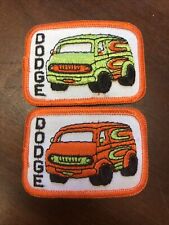 Pick 1 Or Both VINTAGE DODGE VAN Iron or Sew-On Patch 25 Years Old 3”x2” picture
