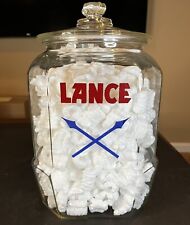Vintage 1930s Lance Cracker 8 Sided Glass Jar Retail Store Display Advertising  picture