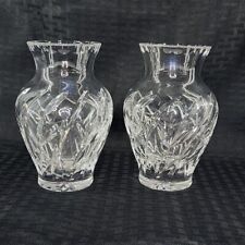 VTG 24% Leaded Crystal Bud Vase Lot of 2 Hand Cut Clear Made in Poland 6