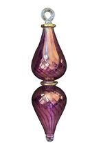 Vintage Getty Museum Purple Hand Blown Art Glass Ornament Finial Large Christmas picture
