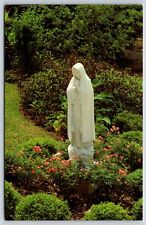 Postcard Bishop's Palace, Statue Of Blessed Mother In The Garden, Galveston TX picture