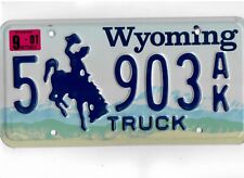 WYOMING 2001 license plate 