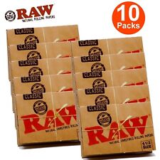 RAW Classic Natural 1.5 1 1/2 Size Rolling Papers 10 Booklets -  picture