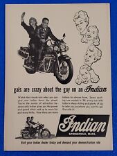 CLASSIC 1957 INDIAN MOTORCYCLE ORIGINAL PRINT AD VINTAGE AMERICAN CULTURAL ICON picture