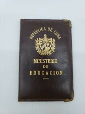 Ministry of Education Republic of Cuba 1940 Leather Cuban ID Card picture