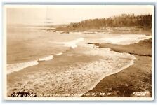 1941 Surf Along The Oregon Coast Hiway Newport OR Chandler RPPC Photo Postcard picture