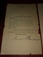 Rare Augustus Peabody Gardner hand signed social invitation,bill proposal lot picture