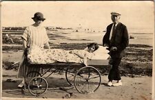 YOUNG BEDRIDDEN WOMAN AT THE BEACH : MOBILE HOSPITAL BED : SPANISH FLU picture