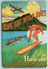 Postcard Ride The Wild Surf Aloha Airlines Hawaii Sharp 2020s 4X6 Chrome IAC picture