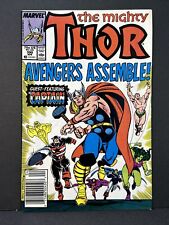 Mighty Thor #390 (Marvel 1988) Newsstand Captain America Wields Mjolnir NM- 9.2 picture