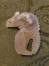 Carved Geode Agate Chameleon Lizard Crystal picture
