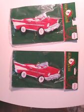 Kurt Adler Red Convertible ornament lot of 2 1950s style NWT new old stock picture