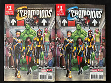 Marvel CHAMPIONS #1 (2016) 1st Print & Rare Low Print Run 2nd Print - Lot of 2 picture